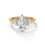Marquise Cut Three Stone Diamond Engagement Ring