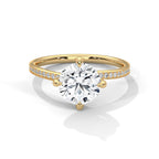Round Cut Diamond Pavé Engagement Ring