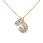Diamond Initial "J" Pendant