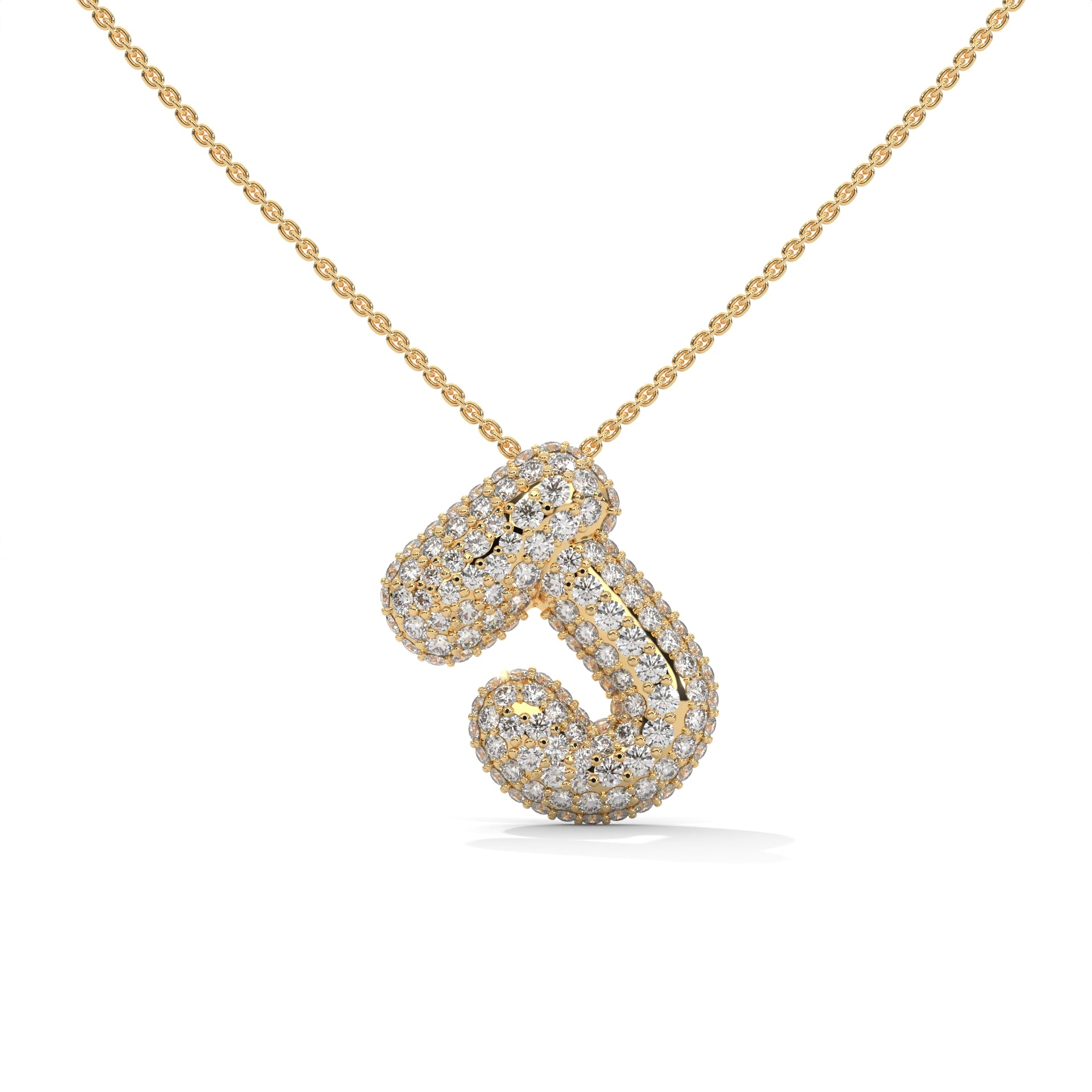 Diamond Initial "J" Pendant
