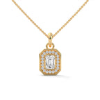 Emerald Halo Diamond Pendant