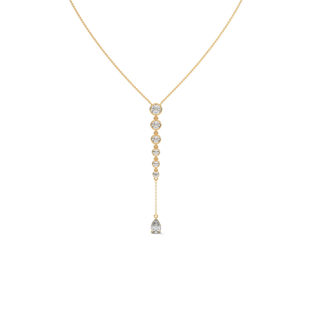 Pear Diamond Y Drop Necklace
