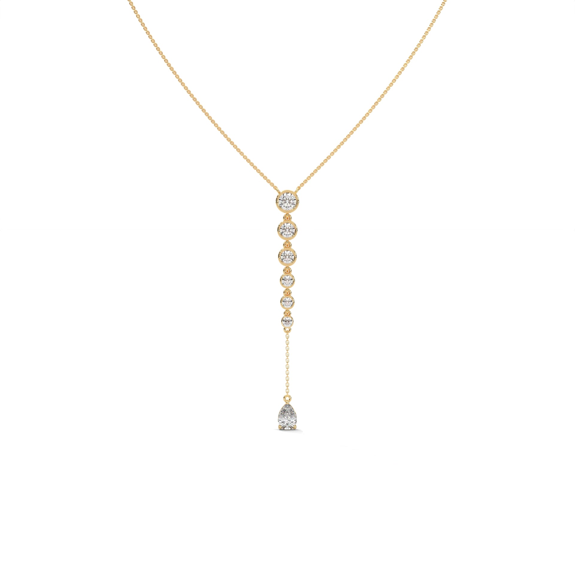 Pear Diamond Y Drop Necklace