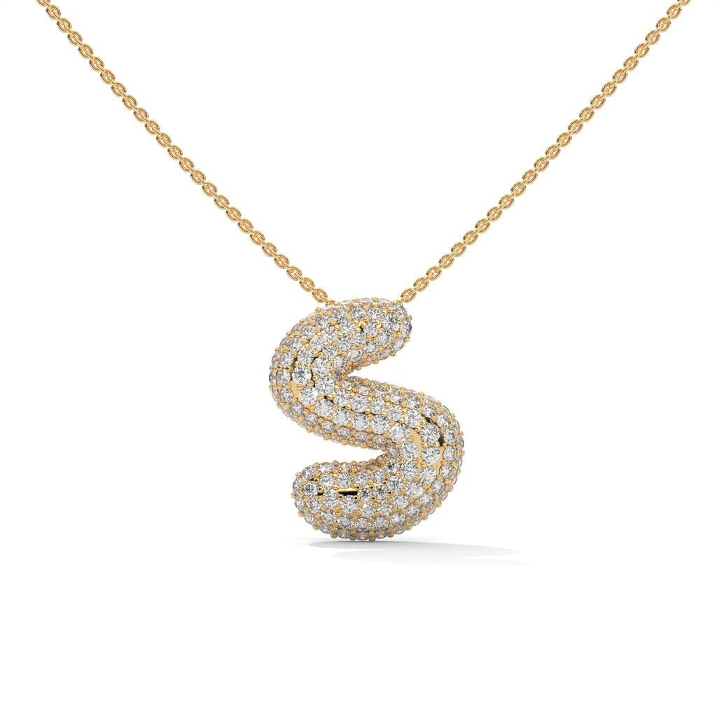 Diamond Initial "S" Pendant Necklace