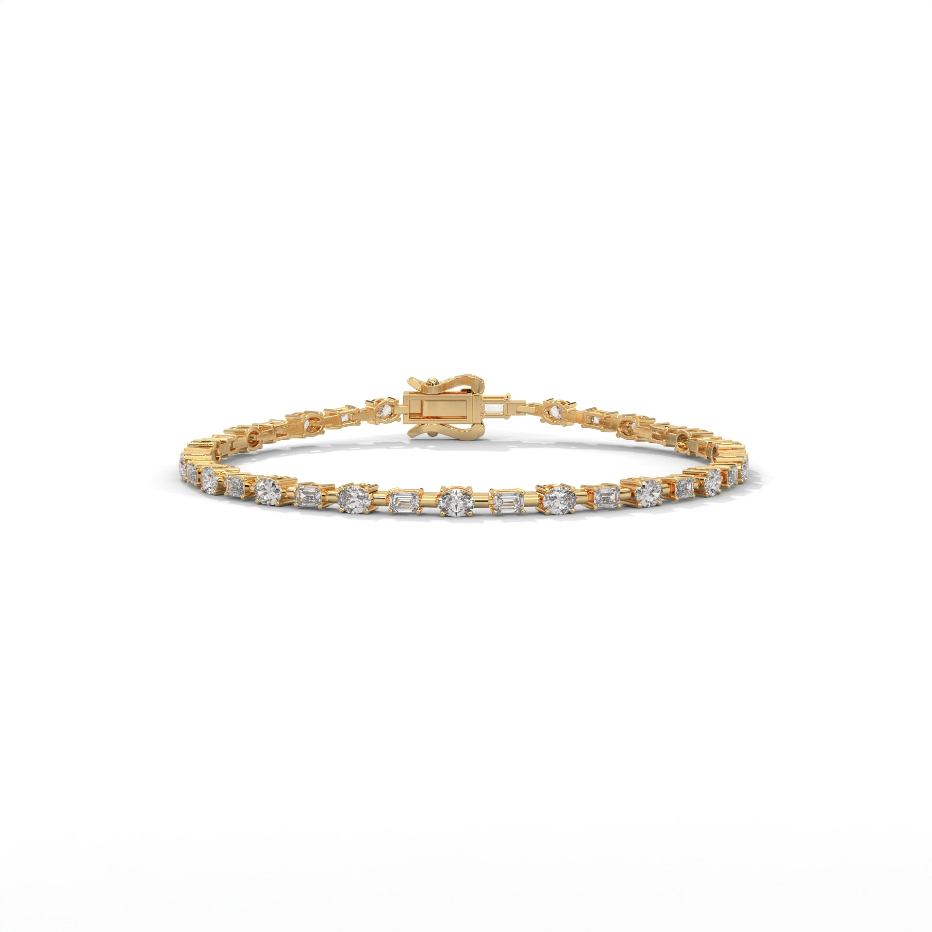 Emerald & Oval Diamond Tennis Bracelet