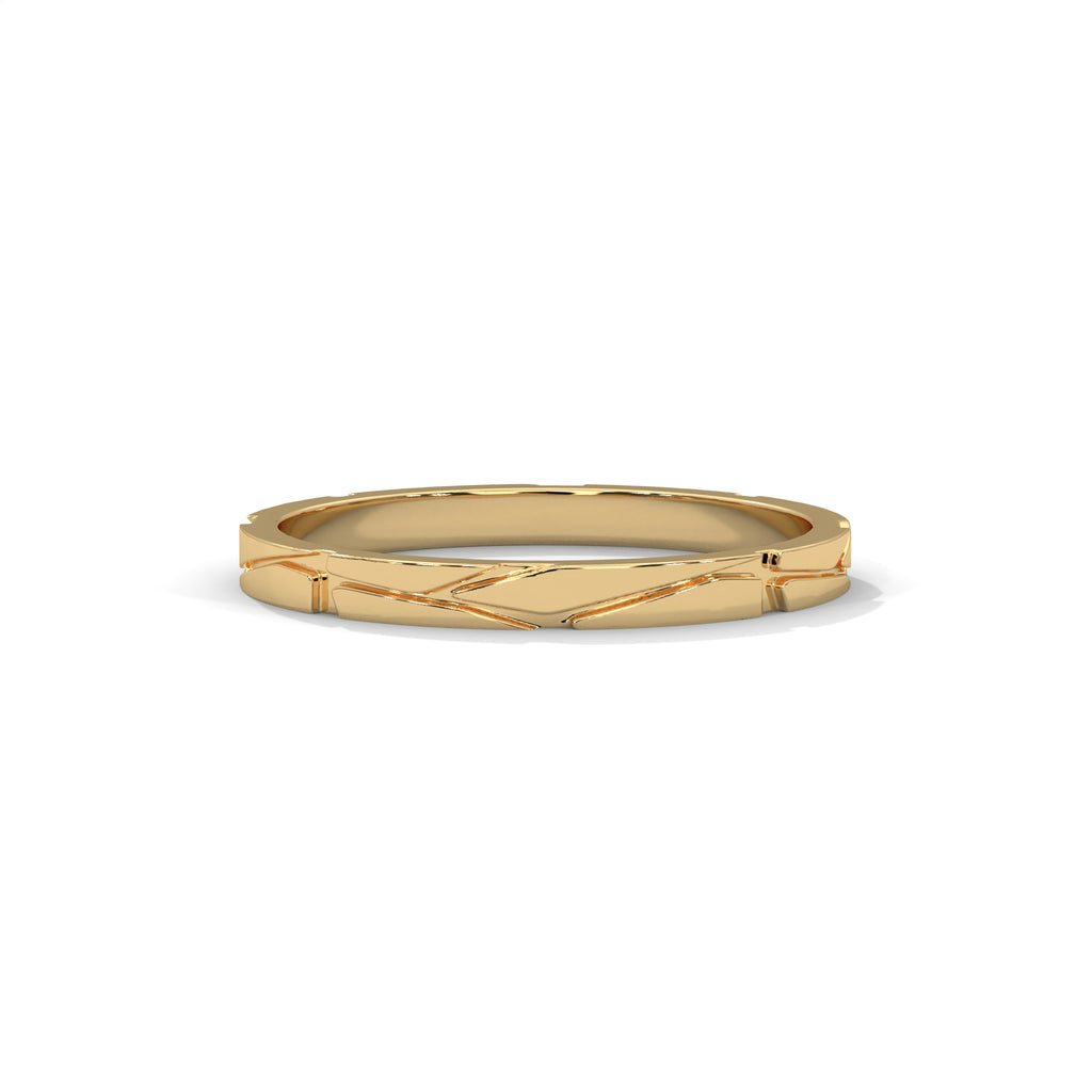 Faceted Gold Wedding Band
