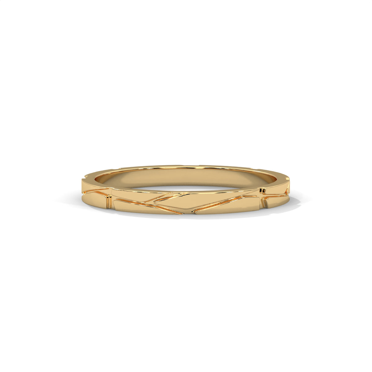 Faceted Gold Wedding Band – view 3 of 9, lab grown diamond band | Jewelix Atelier