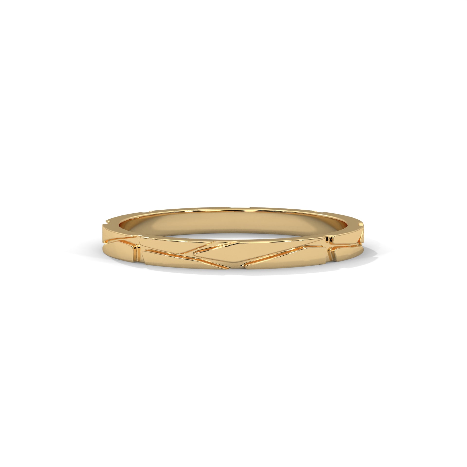 Faceted Gold Wedding Band