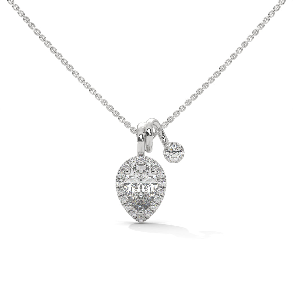 Pear Diamond Halo Pendant