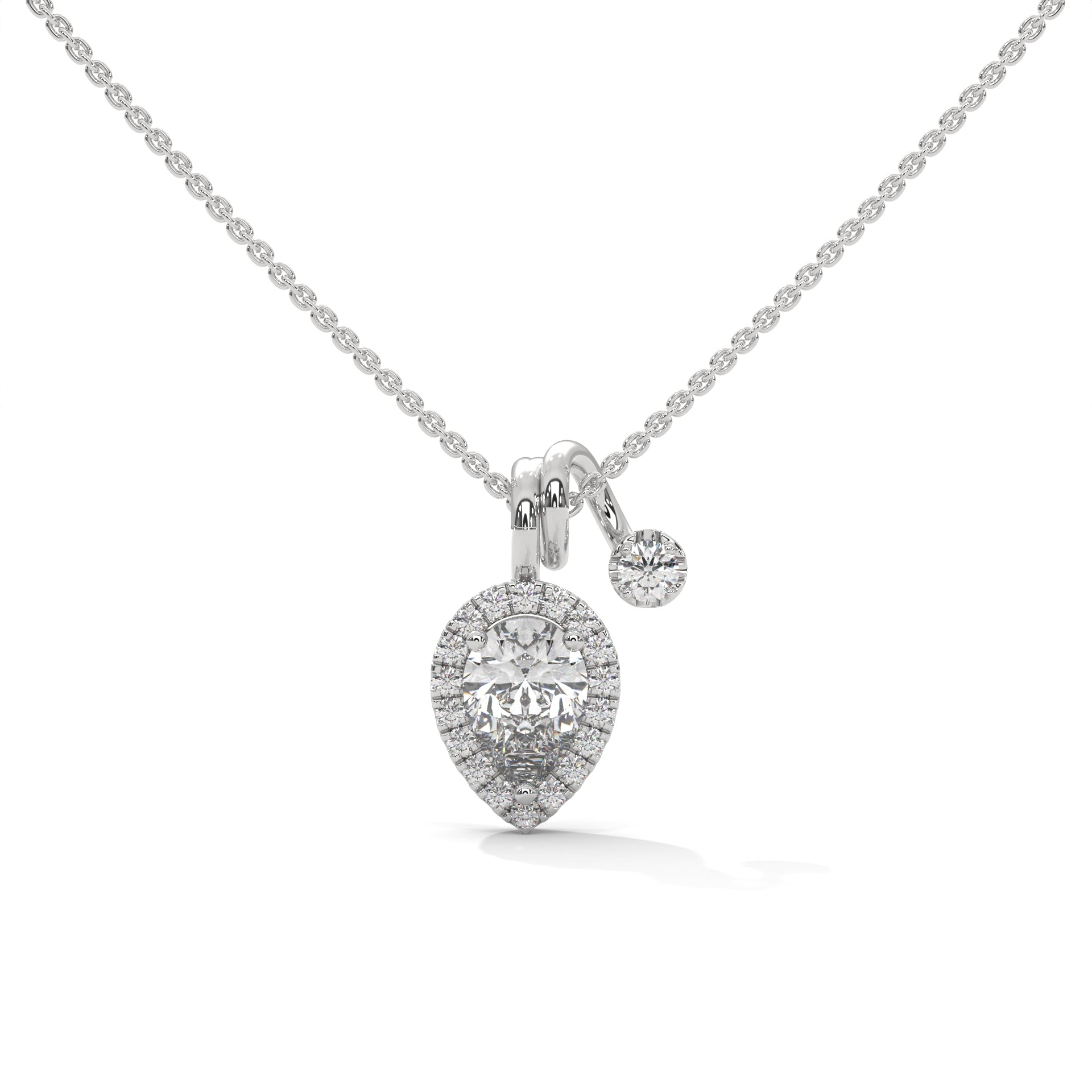 Pear Diamond Halo Pendant