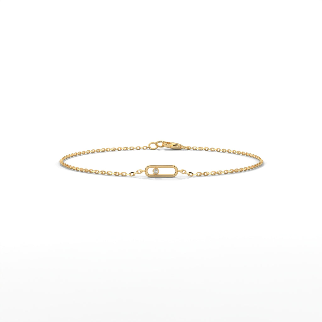 Floating Diamond Paperclip Bracelet