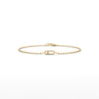 Floating Diamond Paperclip Bracelet