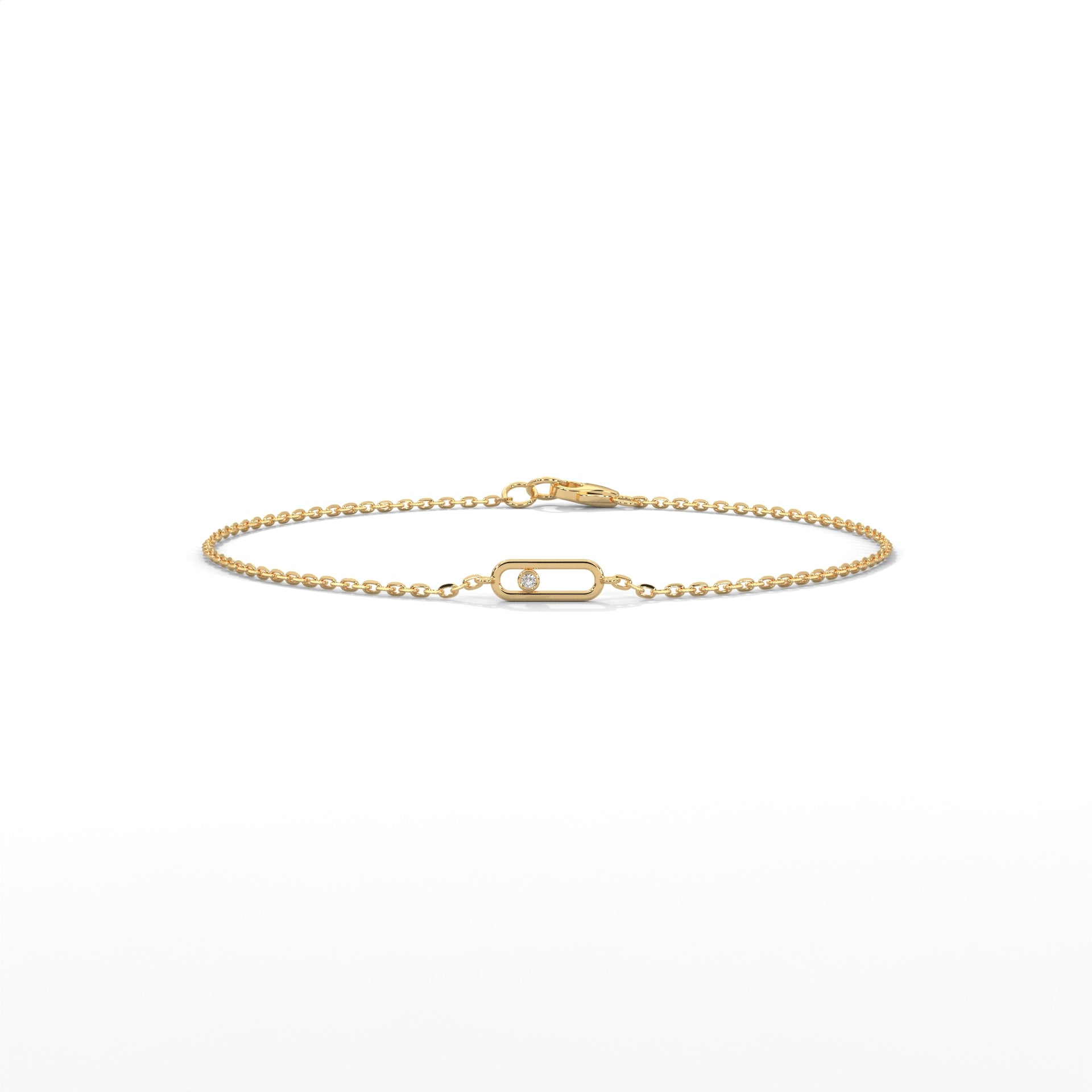 Floating Diamond Paperclip Bracelet