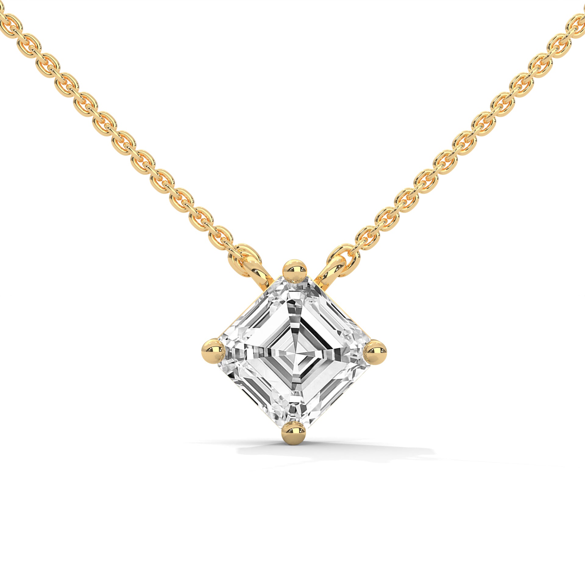 Asscher Solitaire Diamond Pendant