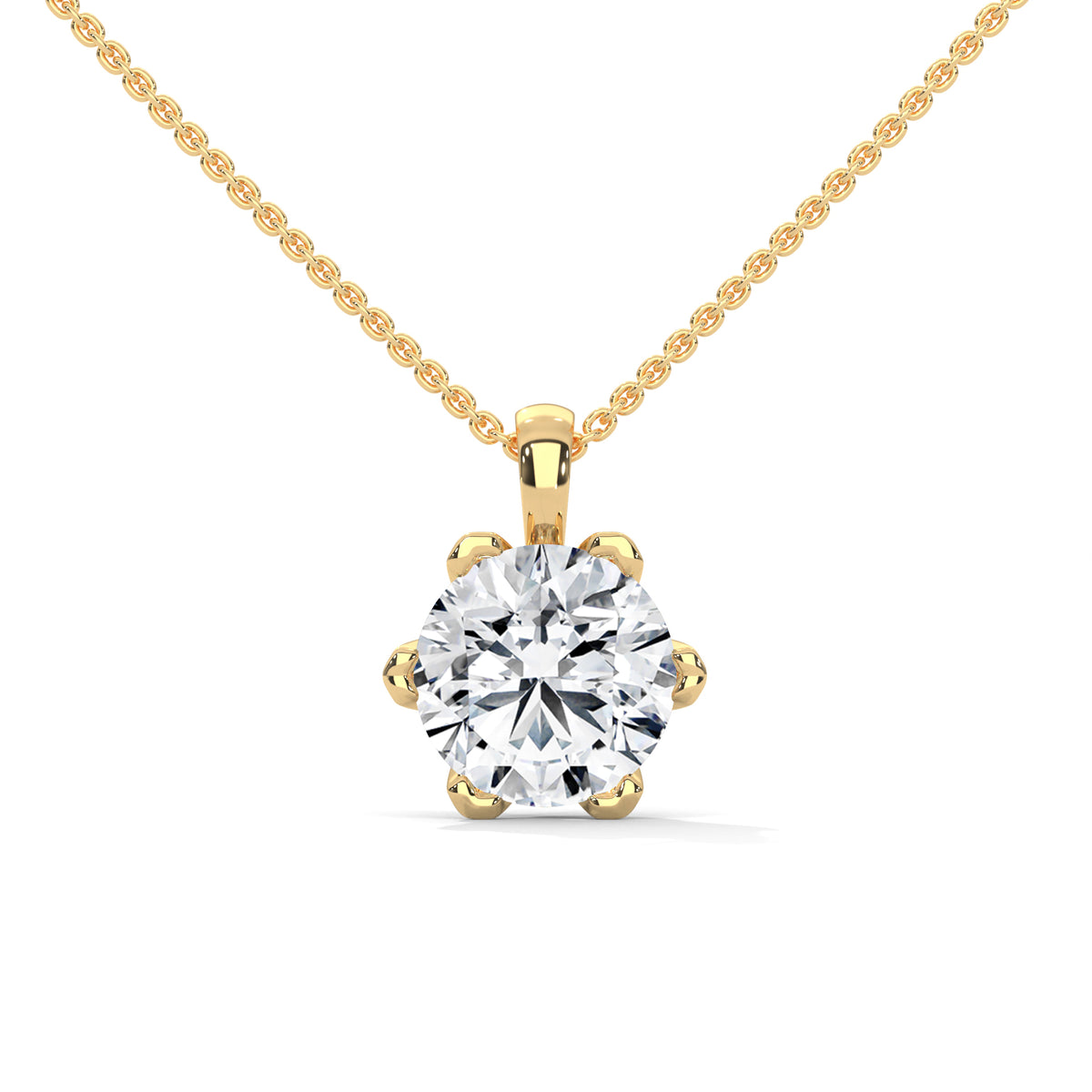 Round Solitaire Diamond Pendant – view 4 of 9, lab grown diamond necklace | Jewelix Atelier