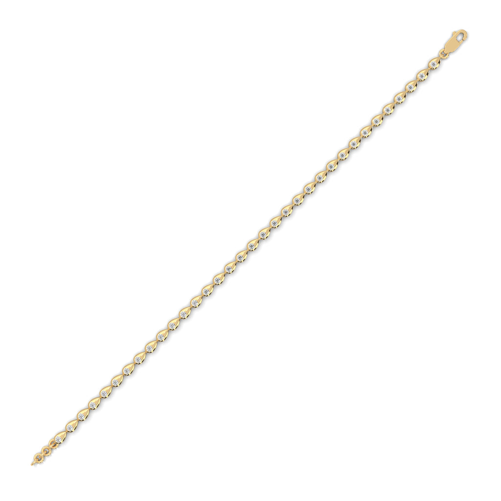 Bezel Diamond Teardrop Bracelet