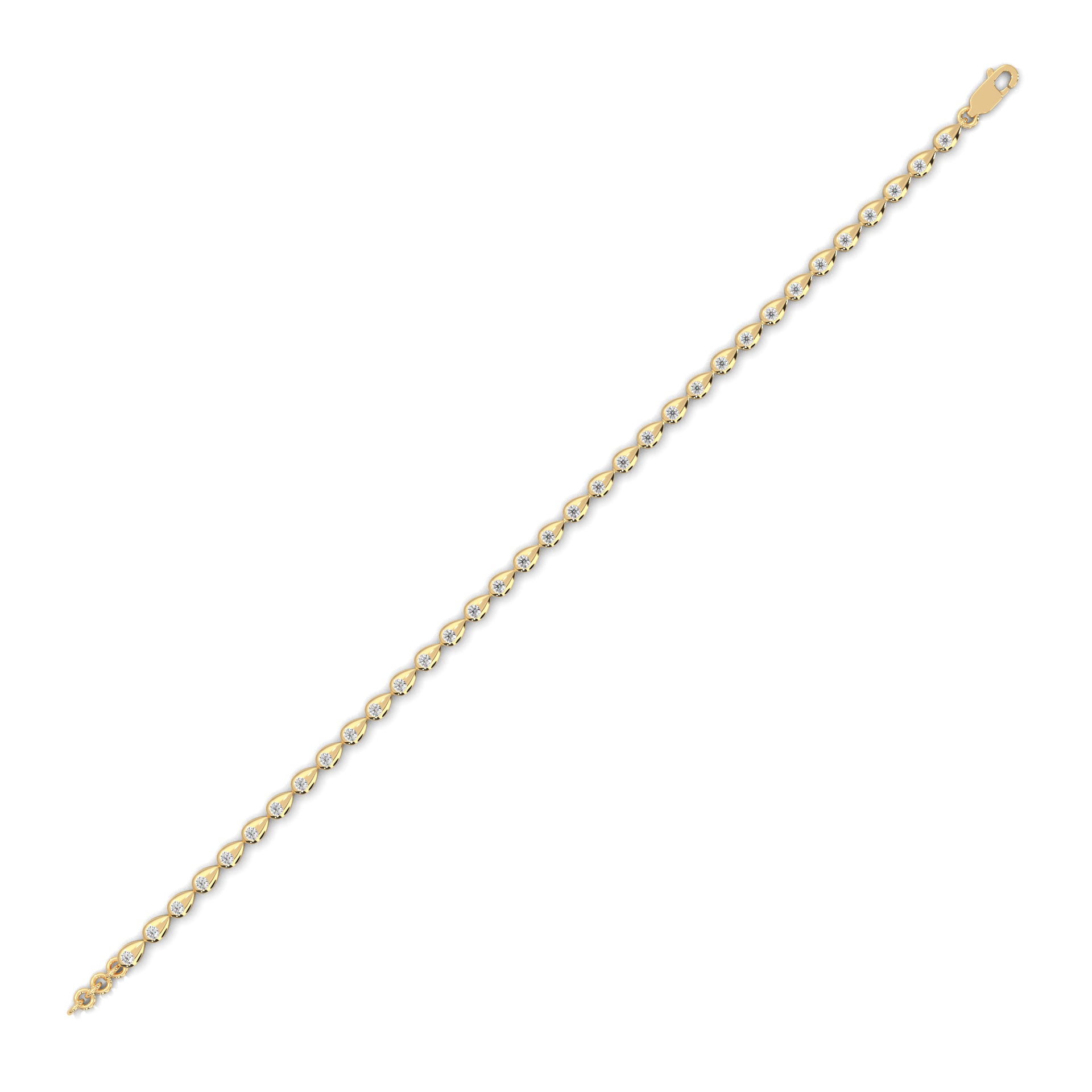 Bezel Diamond Teardrop Bracelet