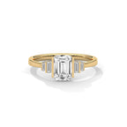 Emerald Cut Three Stone Diamond Engagement Ring