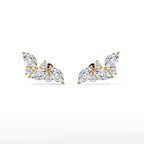 Marquise Diamond Cluster Stud Earrings