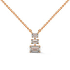 Emerald Cut Diamond Bar Pendant