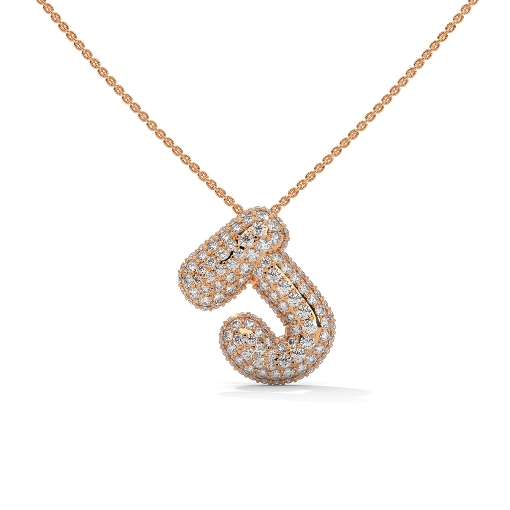 Diamond Initial "J" Pendant