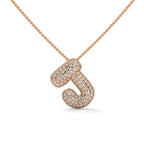 Diamond Initial "J" Pendant