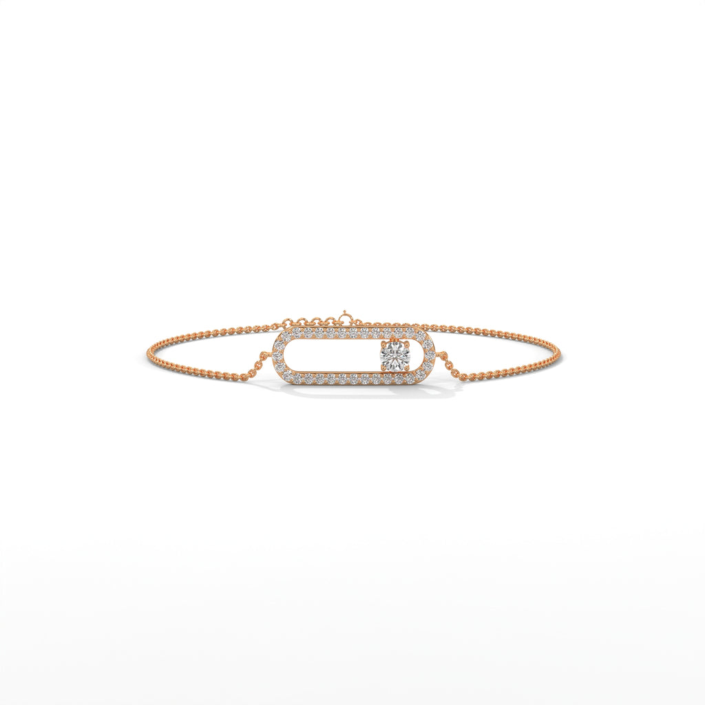 Diamond Paperclip Bracelet