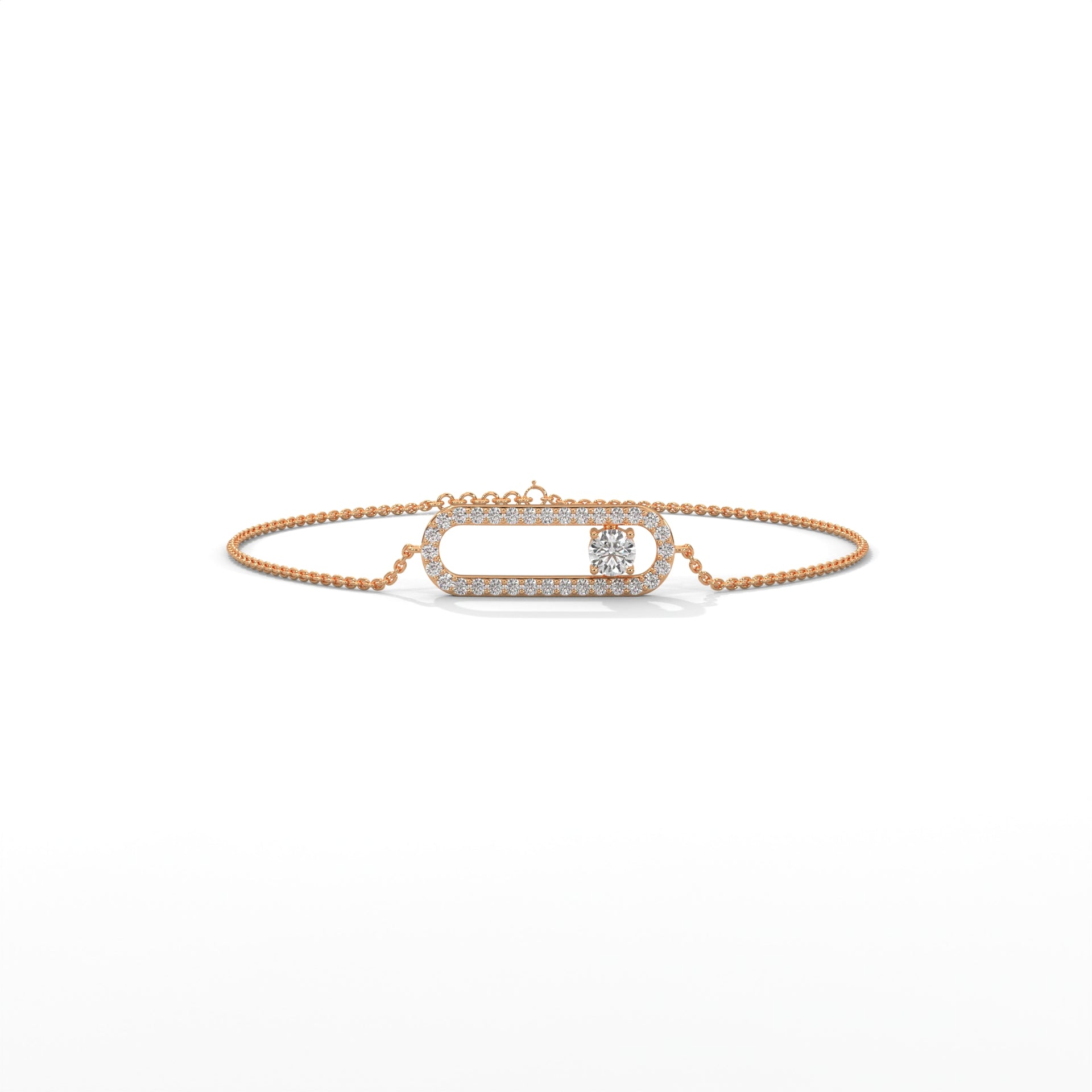 Diamond Paperclip Bracelet