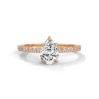 Pear Cut Diamond Pavé Engagement Ring