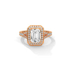 Emerald Cut Hexagon Halo Diamond Ring