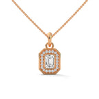 Emerald Halo Diamond Pendant