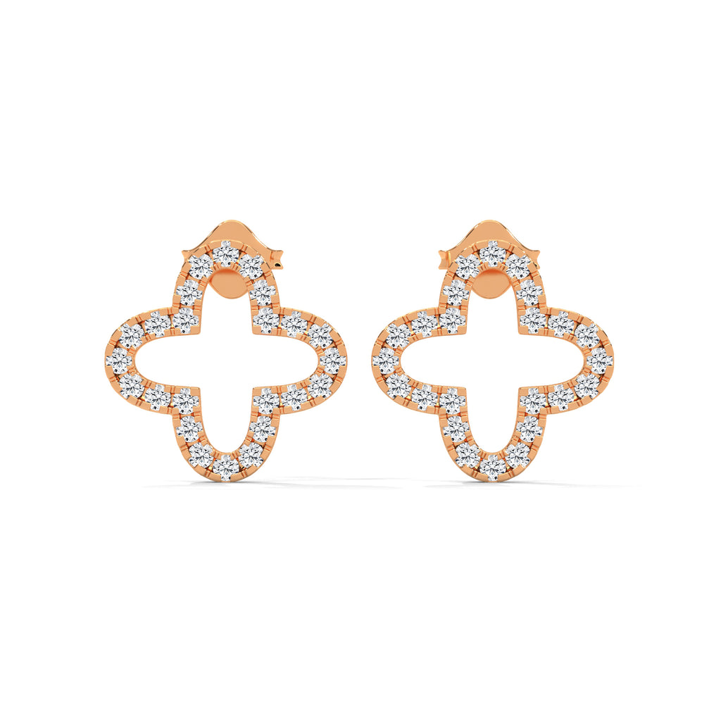 Diamond Clover Stud Earring