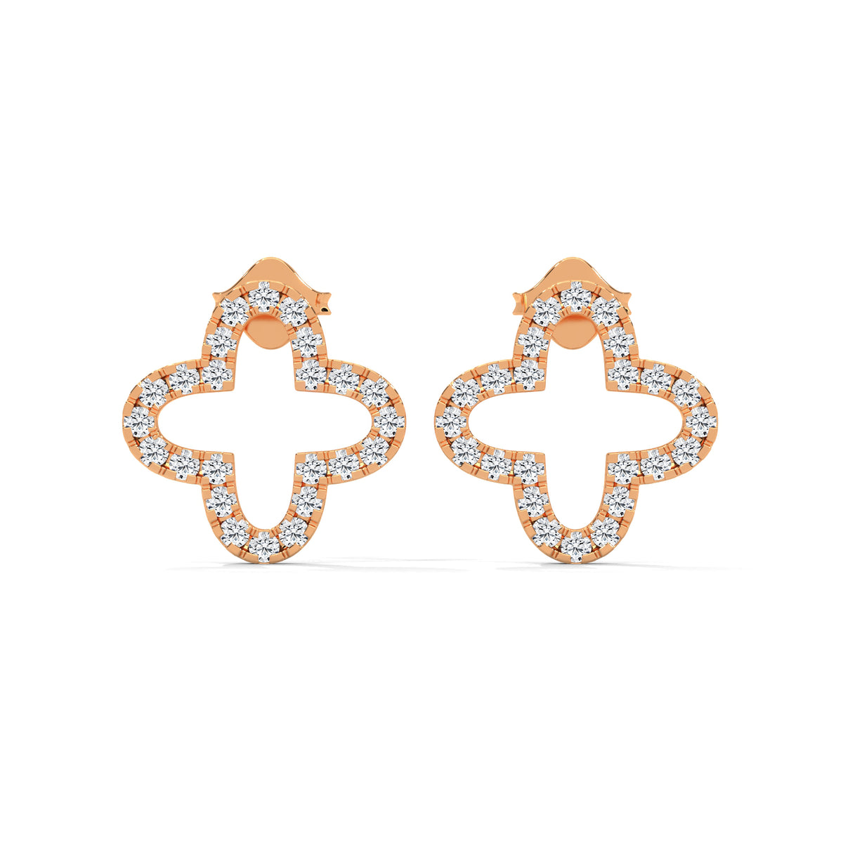 Diamond Clover Stud Earring, product photo — Jewelix Atelier