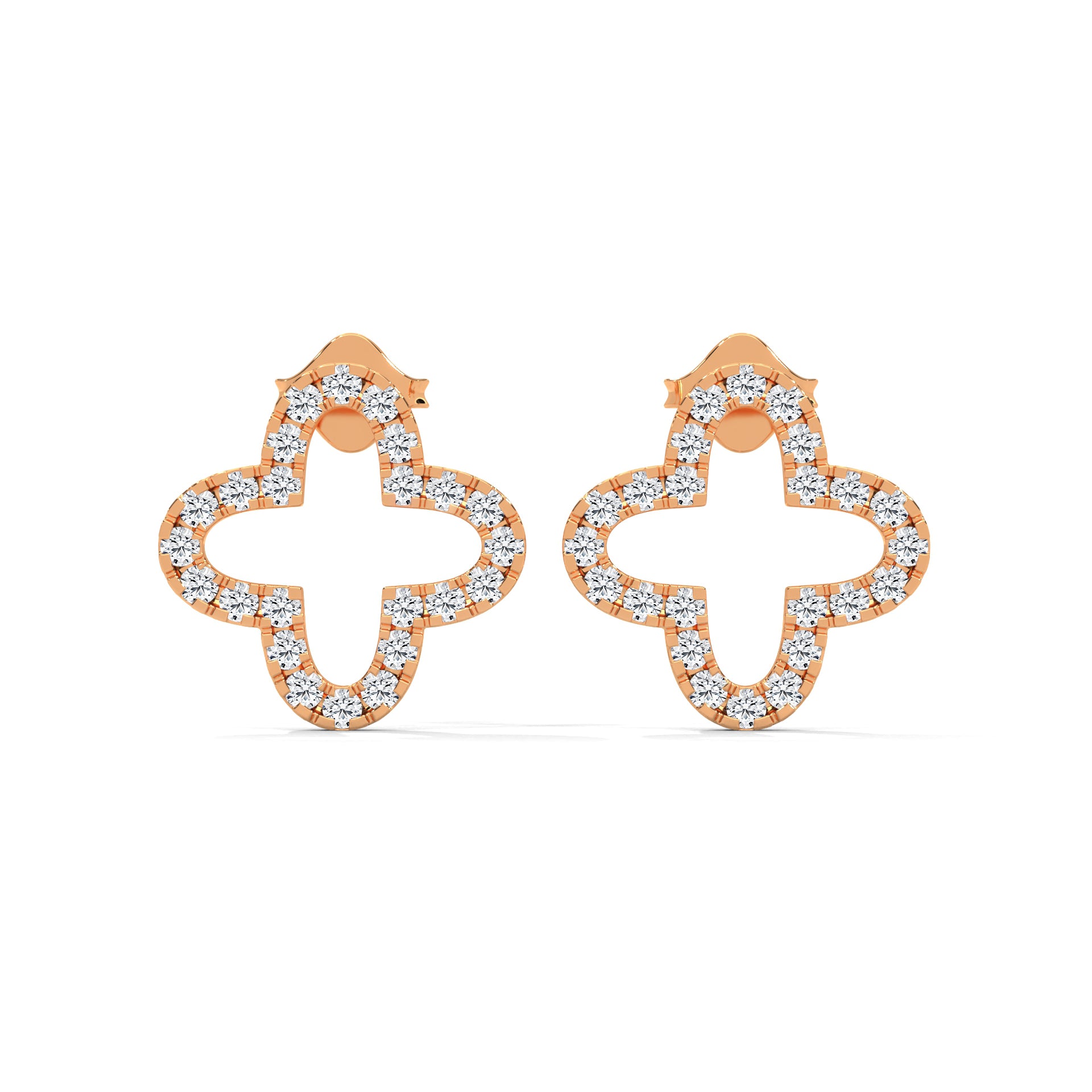 Diamond Clover Stud Earring
