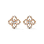 Floral Clover Diamond Stud Earrings