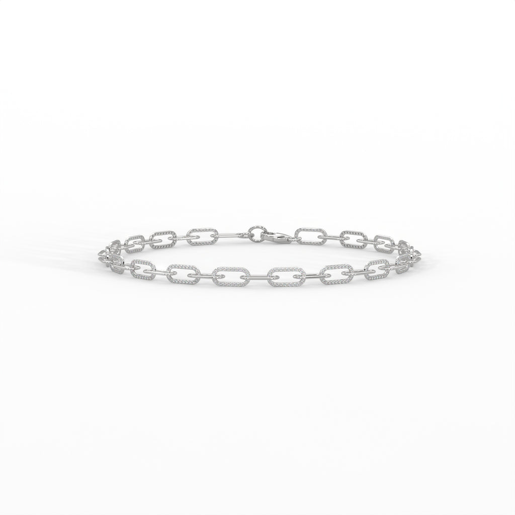 Diamond Paperclip Link Bracelet