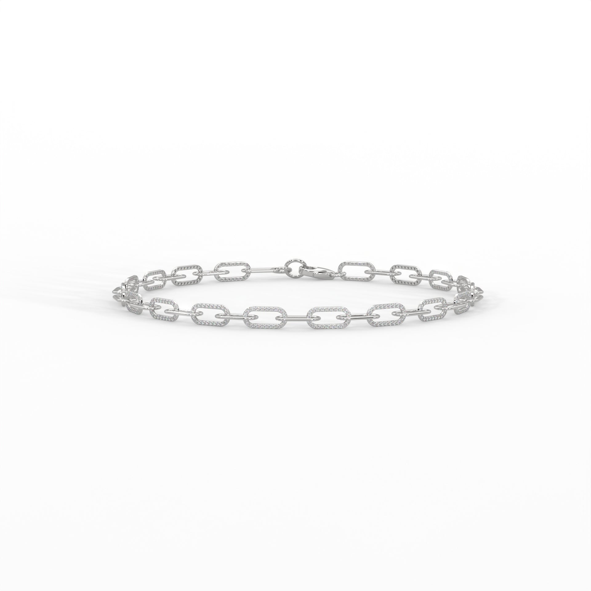Diamond Paperclip Link Bracelet