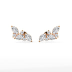 Marquise Diamond Cluster Stud Earrings