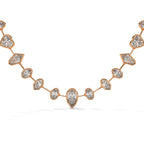 Multi Shape Diamond Station Necklace with Pear Center