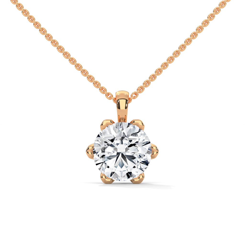 Round Solitaire Diamond Pendant
