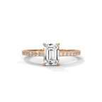 Emerald Cut Diamond Pavé Engagement Ring