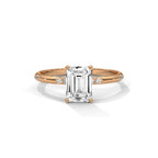 Emerald Cut Diamond Accent Engagement Ring