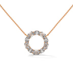 Emerald & Oval Diamond Circle Pendant
