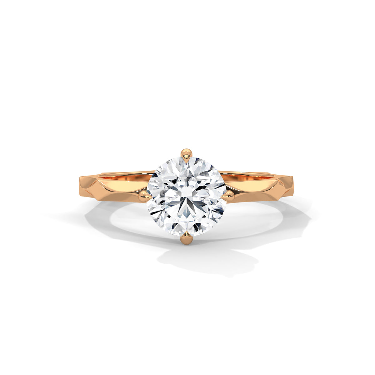 Round brilliant solitaire engagement ring, lifestyle view — Jewelix Atelier