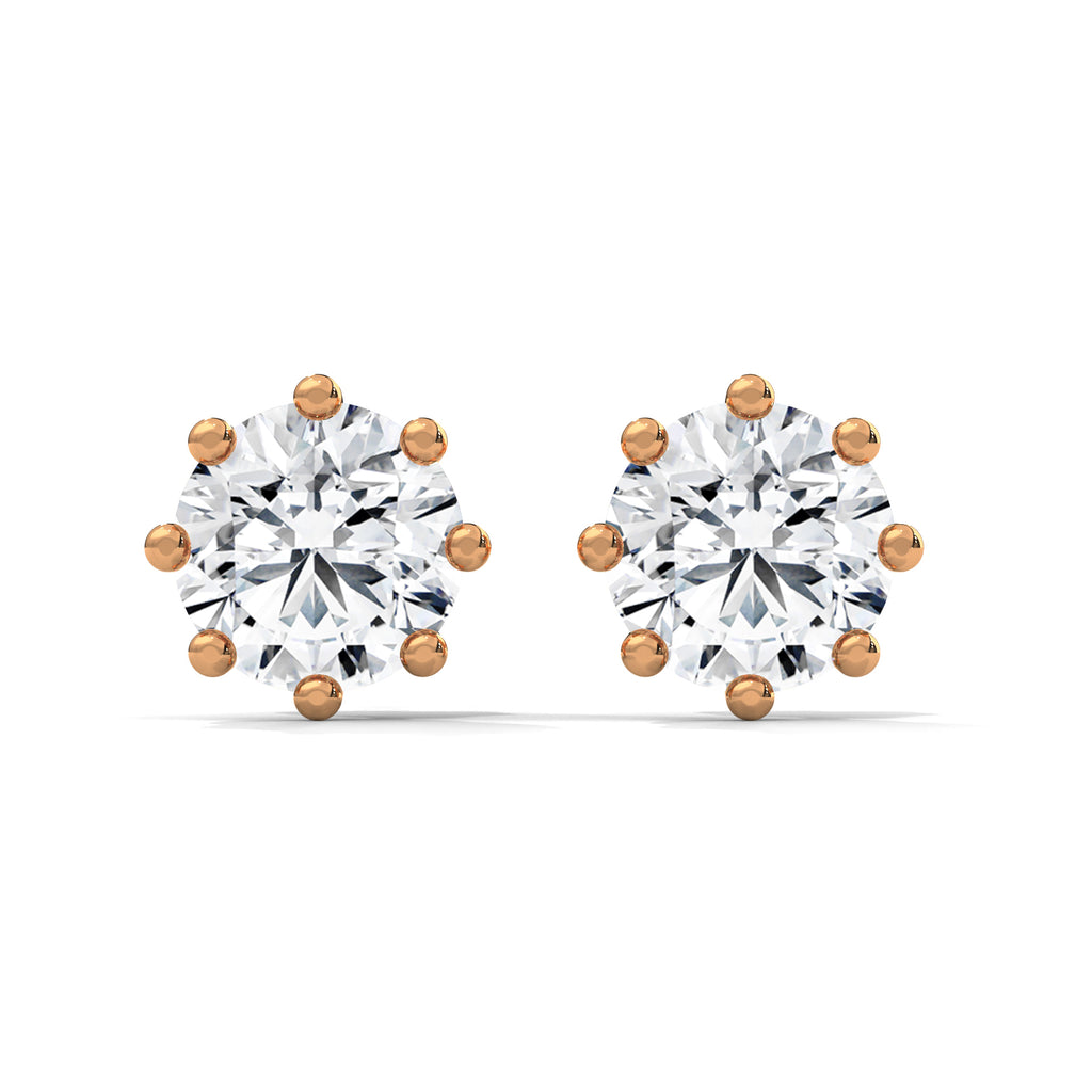 Round Brilliant Solitaire Diamond Stud Earrings