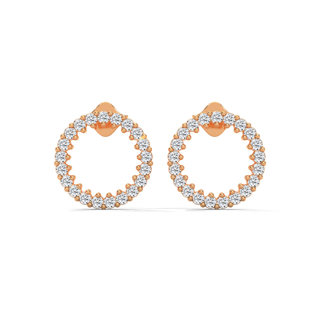Diamond Circle Stud Earrings