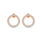 Diamond Circle Stud Earrings