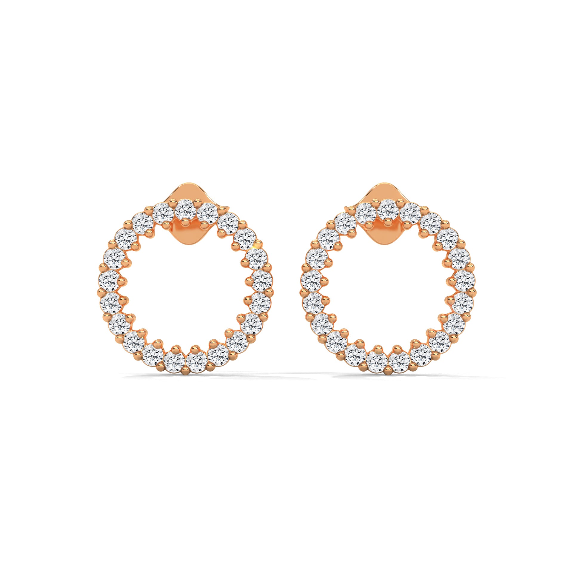 Diamond Circle Stud Earrings
