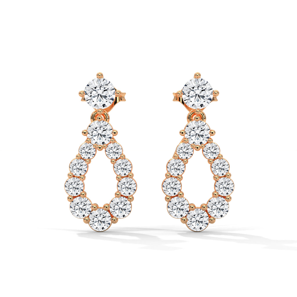 Diamond Teardrop Drop Earrings