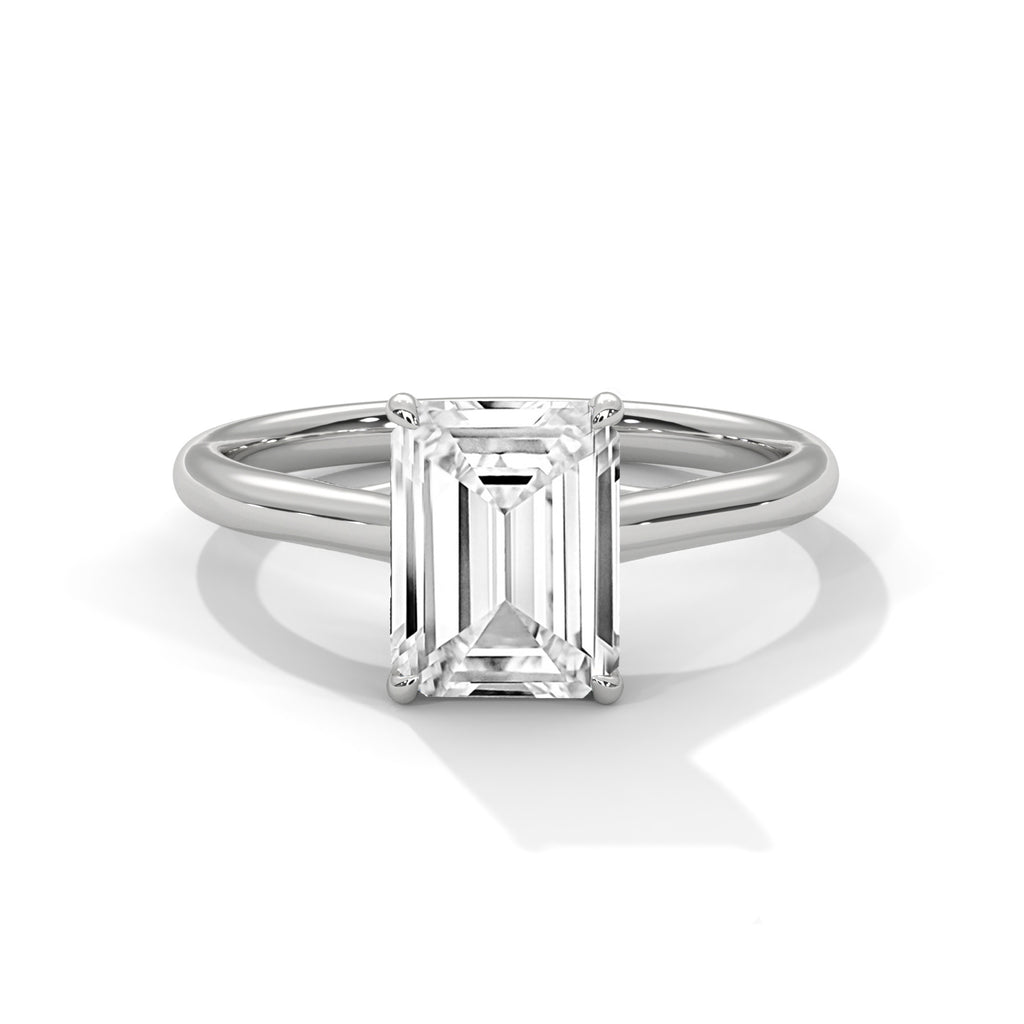 Emerald Cut Solitaire Engagement Ring